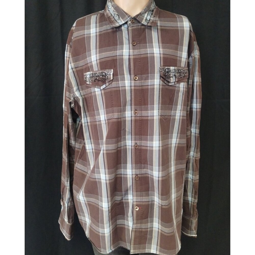 Recess Men's Brown Western Shirt/Button Up Sz3XL SKU3906